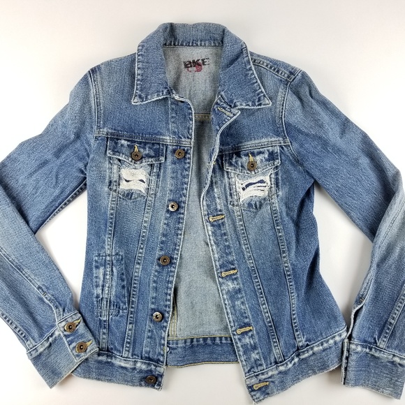 BKE Jackets & Blazers - Womens BKE Buckle Denim Jean Jacket Distressed